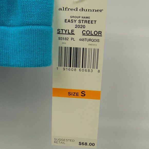 Alfred Dunner Easy Street Turquoise Sweater With Faux Inside Top Size S NWT - Picture 2 of 8